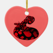 Red Love Snake Keramisch Ornament (Voorkant)