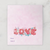Red Love Text in Bold Block Letters Waterverf Plaatskaartje (Buitenkant ongevouwen)