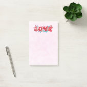 Red Love Text in Bold Block Letters Waterverf Post-it® Notes (Kantoor)