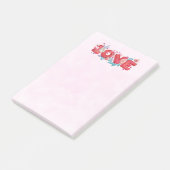 Red Love Text in Bold Block Letters Waterverf Post-it® Notes (Schuin)