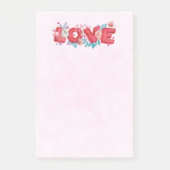 Red Love Text in Bold Block Letters Waterverf Post-it® Notes (Voorkant)