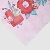 Red Love Text in Bold Block Letters Waterverf Tissuepapier (Detail)