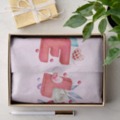 Red Love Text in Bold Block Letters Waterverf Tissuepapier (Geschenk)