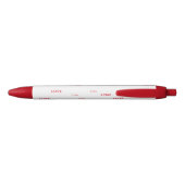 Red Love Trim Pen, Black Ink Zwarte Inkt Pen (Achterkant)