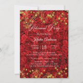 Red Love Turkey Roos Retirement Party Invitation Kaart (Voorkant)