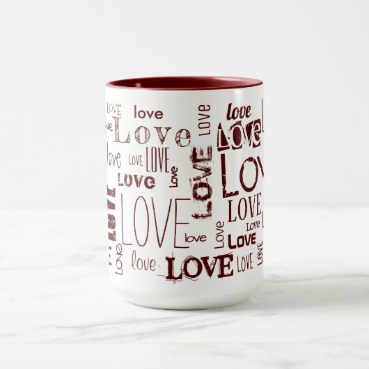 Red LOVE! Typografie Mok (Midden)