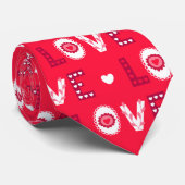 Red Love Typografie Stropdas (Opgerold)