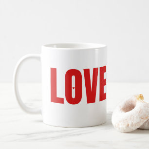 Red LOVE Typography Koffiemok