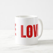 Red LOVE Typography Koffiemok (Voorkant rechts)