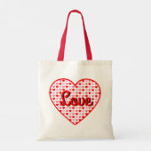 Red Love Valentijn Heart op Pink & Red Hearts Tote Bag (Achterkant)