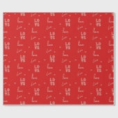 Red Love Valentijnsdag Wrapping Paper Cadeaupapier (Vlak)