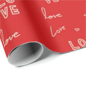 Red Love Valentijnsdag Wrapping Paper Cadeaupapier (Rol Hoek)