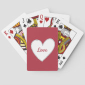 Red Love White Heart Pokerkaarten (Achterkant)