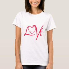 Red love word t-shirt