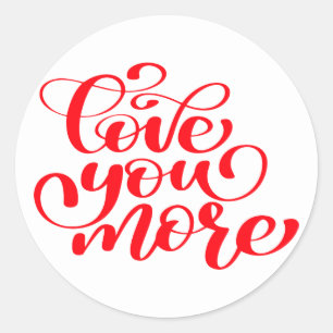 Red Love You Denking of you Miss You Wedding Ronde Sticker