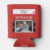 Red Love you papa beste vrienden foto Blikjeskoeler (Achterkant)