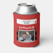 Red Love you papa beste vrienden foto Blikjeskoeler (Blikje Achterkant)