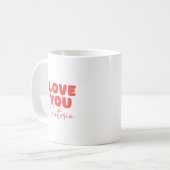 Red Love You Personalised Mug for Girlfriend Koffiemok (Voorkant links)