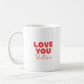 Red Love You Personalised Mug for Girlfriend Koffiemok (Links)