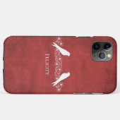 Red Lovebird Floral Vine iPhone Case (Achterkant (horizontaal))