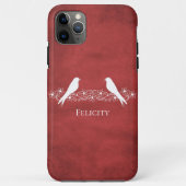 Red Lovebird Floral Vine iPhone Case (Achterkant)