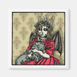 Red Lucia en Cat - Magnet Pop Gothic Holiday