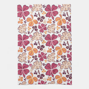 Red Lucky Shamrock Clover St. Patrick's Day Kitche Theedoek