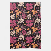 Red Lucky Shamrock Clover St. Patrick's Day Theedoek (Verticaal)