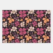 Red Lucky Shamrocks Clover St. Patrick's Day Inpakpapier Vel (Voorkant 3)