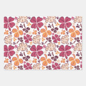 Red Lucky Shamrocks Clover St. Patrick's Day Inpakpapier Vel (Voorkant 2)