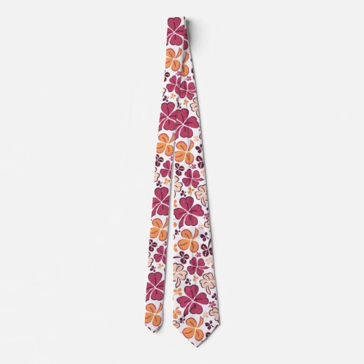 Red Lucky Shamrocks Clover St. Patrick's Day Stropdas (Achterkant)