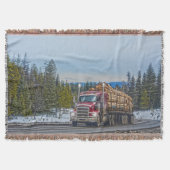 Red Lumber Delivery Truck and Highway Art Deken (Voorkant)