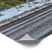 Red Lumber Delivery Truck and Highway Art Poster (Hoek)