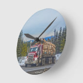 Red Lumber Truck Hardware Store Delivery Art Ronde Klok (Hoek)