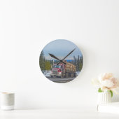 Red Lumber Truck Hardware Store Delivery Art Ronde Klok (Huis)