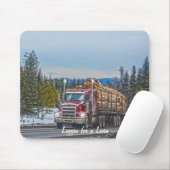 Red Lumber Truck Highway Driving Art Mousepad Muismat (Met muis)