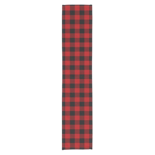 Red Lumberjack Buffalo Plaid Korte Tafelloper (Voorkant)