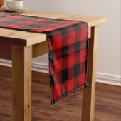 Red Lumberjack Buffalo Plaid Korte Tafelloper (Voorbeeld)