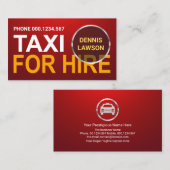 Red Luminescence Silver Ring Large Taxi voor Hire Visitekaartje (Voorkant / Achterkant)
