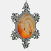 Red Lusitano Horse equine art. Tin Sneeuwvlok Ornament (Links)