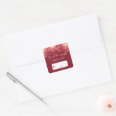 Red Luxe Bokeh Sparkle Elegant Boutique Prijs Labe Vierkante Sticker (Envelop)
