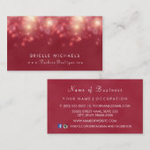 Red Luxe Bokeh Sparkle Elegant Boutique Visitekaartje (Voorkant / Achterkant)