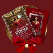 Red Luxury Elegant Prom Send-Off Invitation Kaart