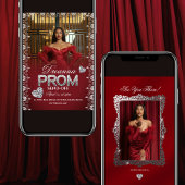 Red Luxury Elegant Prom Send-Off Invitation Kaart