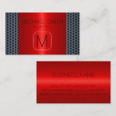 Red Luxury Stainless Metal Monogram Visitekaartje (Voorkant / Achterkant)