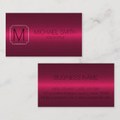 Red Luxury Stainless Steel Metal Monogram Visitekaartje (Voorkant / Achterkant)