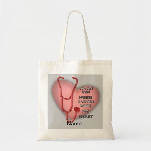 Red LVN Nurse Canvas tas (Voorkant)