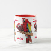 Red Macaw Parrot Damas de Waterverf Mok (Midden)
