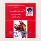 Red Macaw Parrot Merry van ons kerstkaartje Kaart (Buitenkant ongevouwen)
