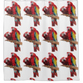 Red Macaw Parrot Waterverf Art Showgordijn Douchegordijn (Voorkant)